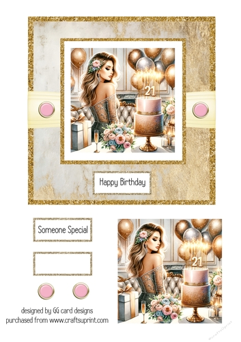 21st birthday girl with cake 1