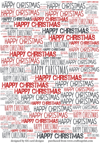 Happy Christmas word bp red