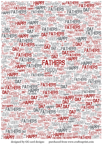 Fathers Day word backing paper red