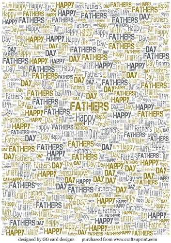 Fathers Day word backing paper gold