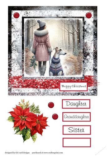 Christmas lady with whippet