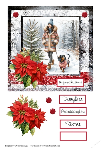 Christmas lady with Dachshund