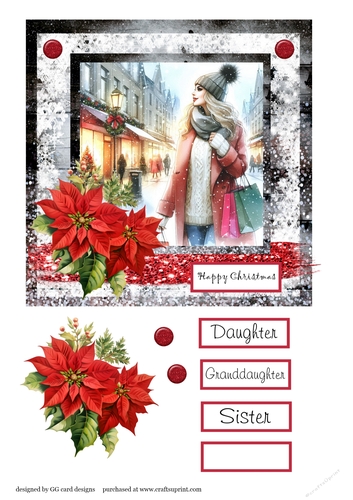 Christmas lady shopping