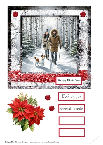 Christmas couple with Jack Russell