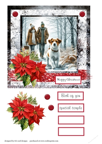 Christmas couple with Jack Russell 1