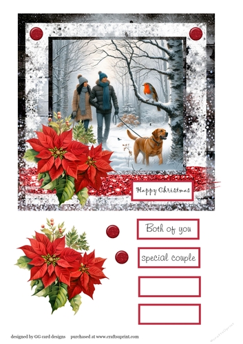 Christmas couple with labrador