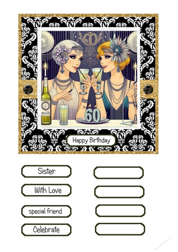 Art Deco Lady Birthday 60th