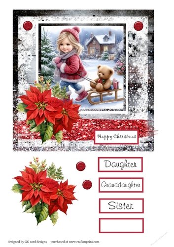 Christmas girl with sled