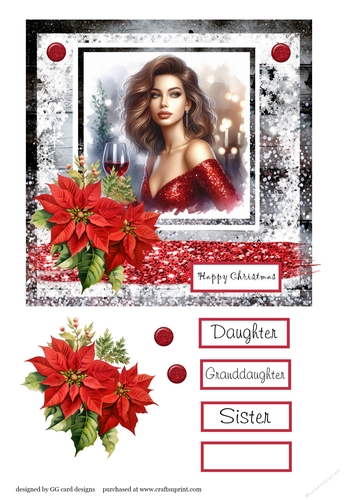Christmas lady wine 1
