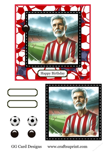 Football topper red and white stripes