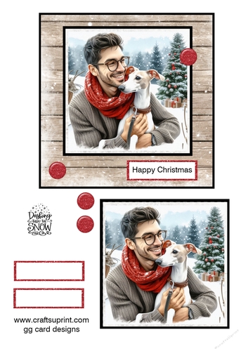 Christmas whippet with dad 1