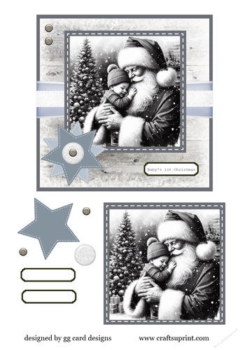 Babys first Christmas Grey