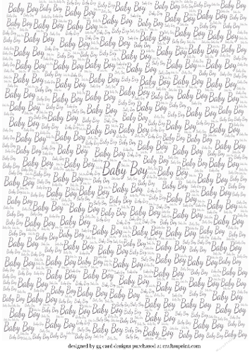 Baby Boy word backing paper