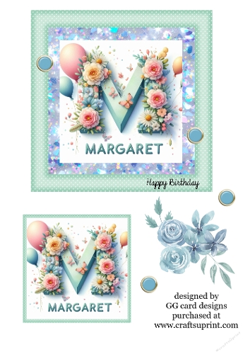 Birthday name topper Margaret