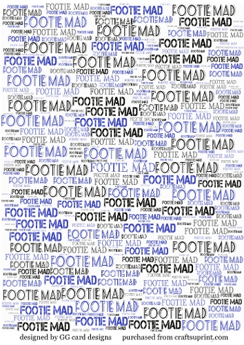 Footie Mad backing paper blue