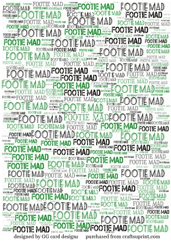 Footie Mad backing paper green