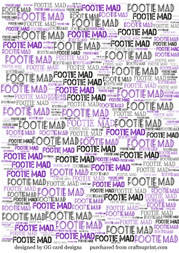 Footie Mad backing paper purple