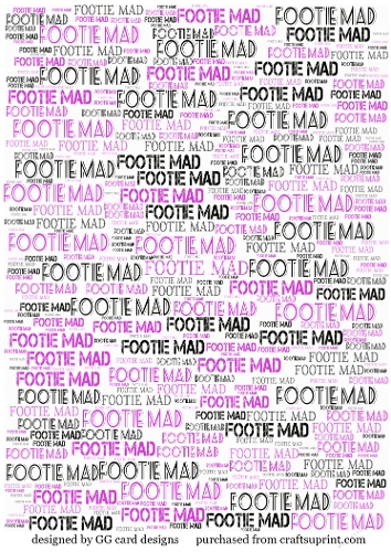 Footie Mad backing paper pink