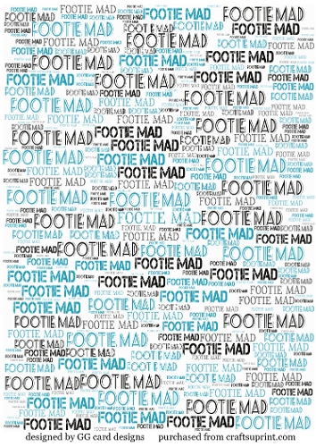 Footie Mad backing paper turquoise