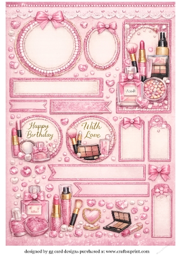 Girls make up topper/sentiment sheet 1