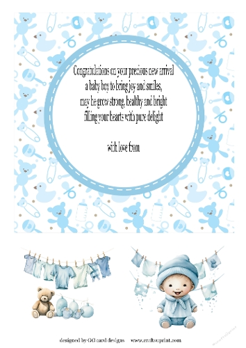 New Baby Boy insert