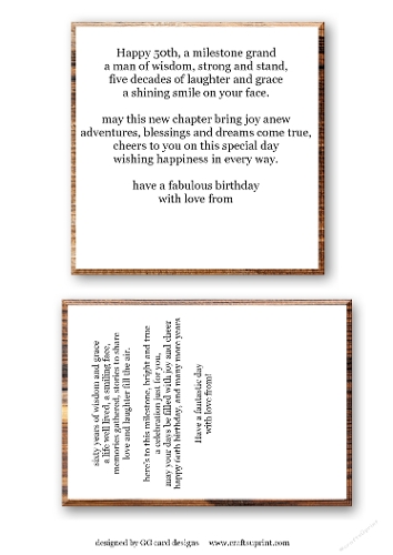 Male birthday verses 50th & 60th