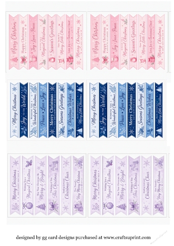 Christmas sentiment sheet pastels