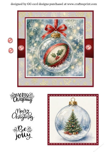 Christmas Bauble Rugby