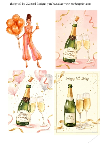 Birthday Fizz topper sheet