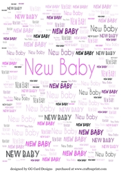 New Baby Girl backing paper