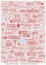 red Christmas word backing paper