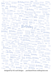 30th Backing paper blue