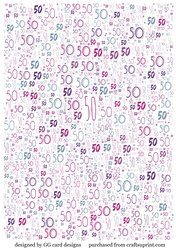 50th Backing paper pink