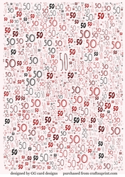 50th Backing paper red