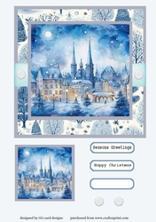 Blue Christmas Scene