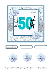 50th Birthday Topper blue