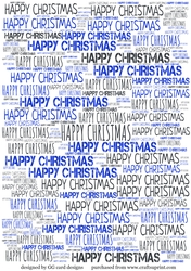 Happy Christmas word bp blue