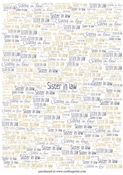 Sister in law backing paper