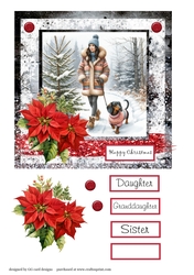 Christmas lady with Dachshund