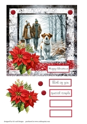 Christmas couple with Jack Russell 1