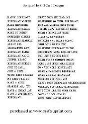 A4 sheet of black on white sentiments