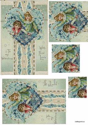 Blue Heart Floral