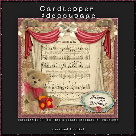 Happy Birthday 7x7 Cardtopper with Inlet 114