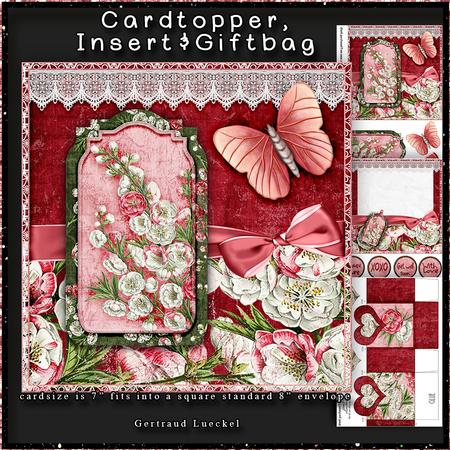Peach Blossoms Cardtopper with Inlet 137