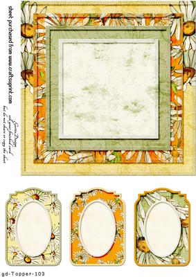 Blank 7x7 Cardtopper and 3 Tags 103