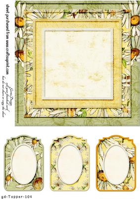 Blank 7x7 Cardtopper and 3 Tags 104