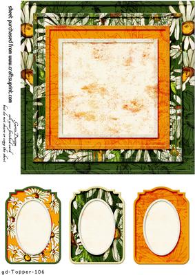 Blank 7x7 Cardtopper and 3 Tags 106