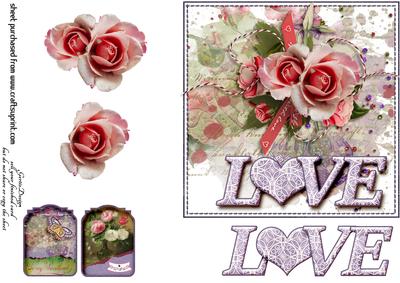 Love Cardtopper 6 x 6 Purple 147
