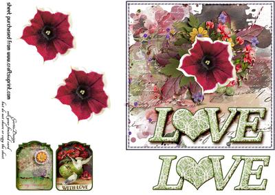 Love Cardtopper 6 x 6 Green 148