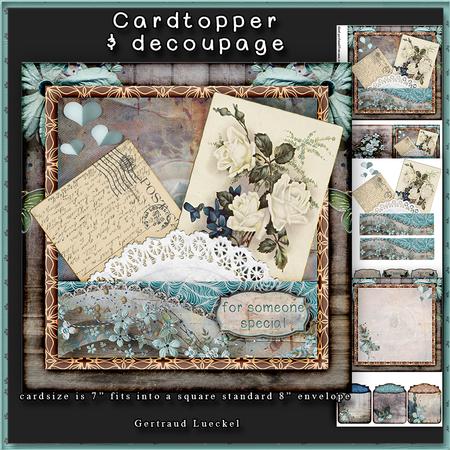 Blue Velvet Cardtopper with Inlet 164